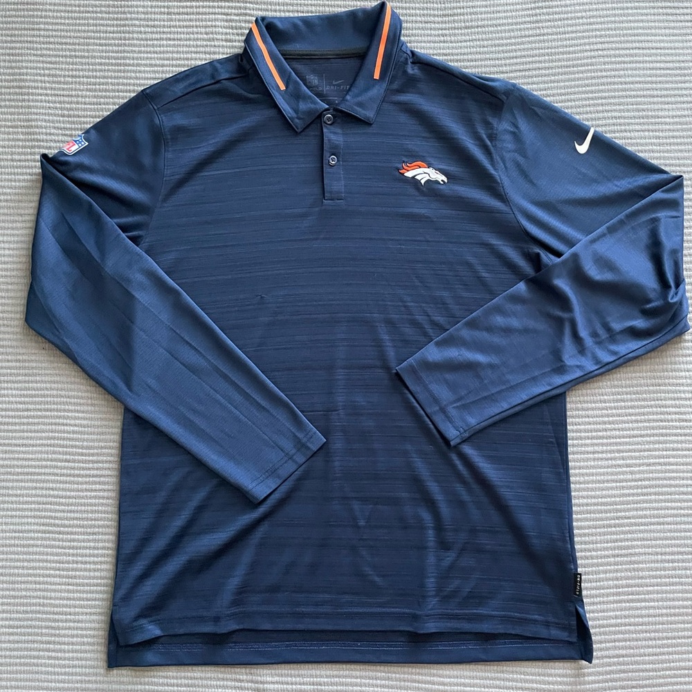 Men’s Nike Dri-Fit Denver Broncos Onfield Apparel, long sleeve polo - Picture 1 of 5
